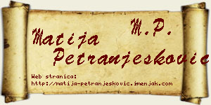 Matija Petranjesković vizit kartica